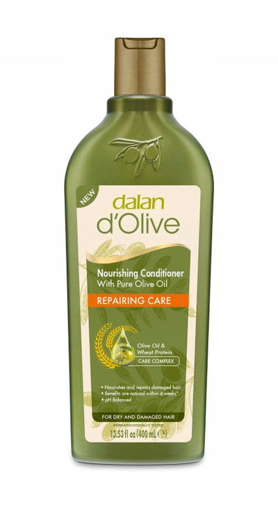 Balsam flokësh Dalan d’Olive Nourishing Conditioner Repairing Care, me vaj ulliri, për flokë të thatë dhe të dëmtuar, 400ml