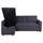 Divan këndor me shtrat Wayne HM3028.11, 224x147 cm, me arkë depozitimi, gri