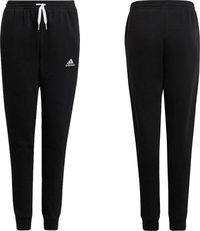 Pantallona dres për fëmijë adidas Entrada 22 Jr H57518, pambuk poliester, me mansheta, të zeza