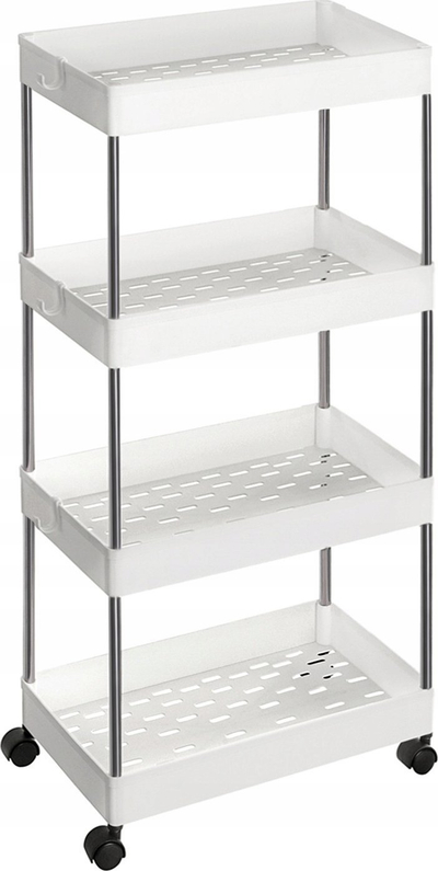 Karrocë kuzhine SONGMICS 4-Tier Storage Trolley, 4 rafte, 40 x 22 x 86 cm, e bardhë