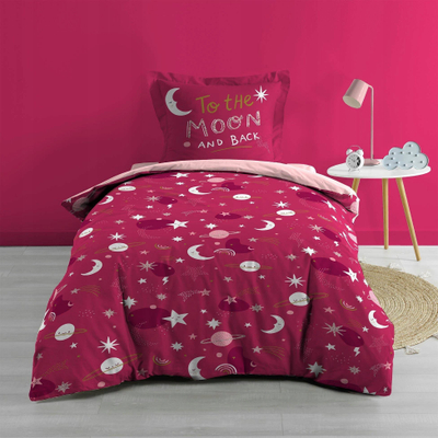 Set shtrati Moonlight, 140x200 cm, 100% pambuk, rozë