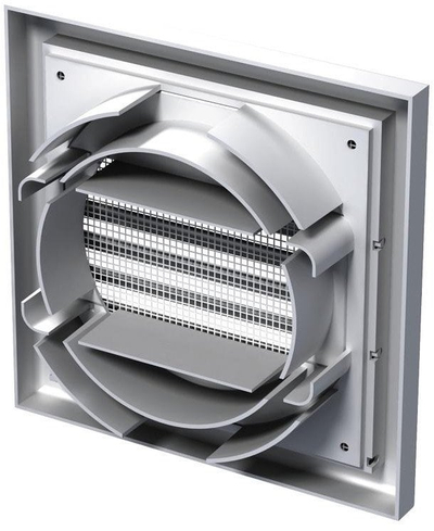 Grilë furnizimi dhe shkarkimi ajri MV 100 VUS, diametër 100mm, plastike, e bardhë