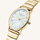 Orapër femra The Oval White MOP Half-Moon Steel Gold OVWGSG-OV16