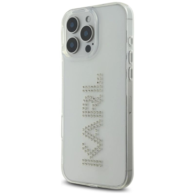 Футрола за телефон Karl Lagerfeld IML Rhinestones Logo за iPhone 16 Pro, проѕирна, со кристали