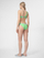 Bikini për goca 4F 4FSS23UBKTF025, njëkrahëshe, me print tropikal, gri me jeshile