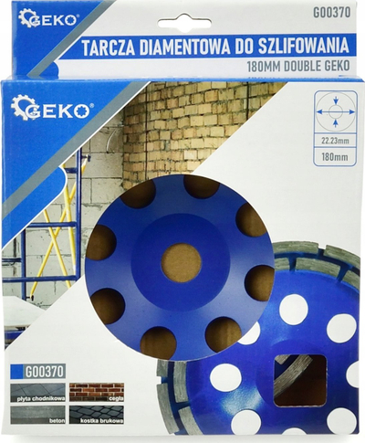 Disk bluarës diamant Geko G00370, për beton dhe gur, 180mm