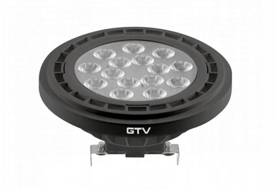 Llambë LED GTV G53 AR111, 12.5W 1100lm 3000K, DC 12V, e zezë