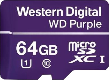 Мемориска картичка WD Micro SDXC Purple Class 10 - 64GB, виолетова