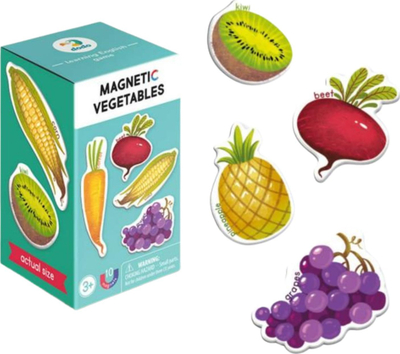 Set magnetik Dodo Fruits and Vegetables, 10 copë, shumëngjyrësh