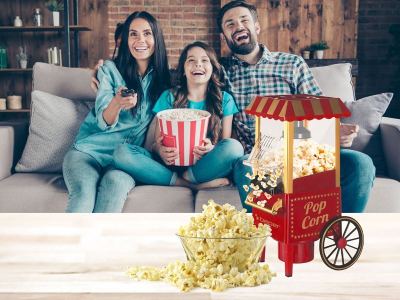 Makineri për kokoshka Beper Popcorn Cart, 1200W, gatim me ajër të nxehtë, e kuqe