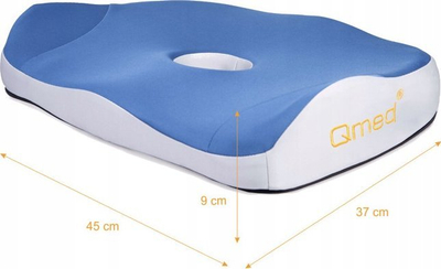 Ортопедска перница за седење Orthopedic Contoured Seat Cushion, мемориска пена, нелизгачка, сива