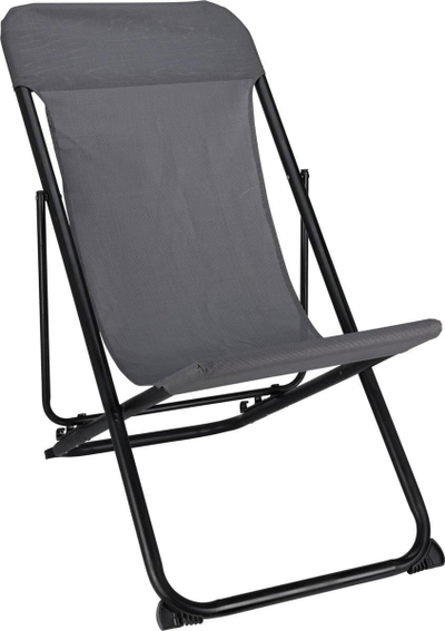 Shezllon çeliku Progarden Folding Sun Lounger, Textilene, ngjyrë grafit