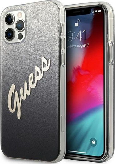 Kapak telefoni Guess GUHCP12LPCUGLSBK, për iPhone 12 Pro Max, hardcase Glitter Gradient, i zi