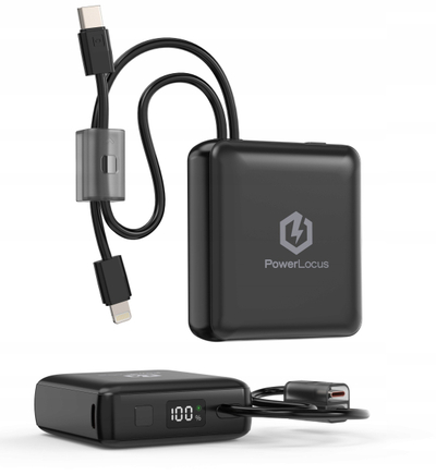 Karikues portativ PowerLocus PLB X, 10000mAh, Power Delivery, i zi