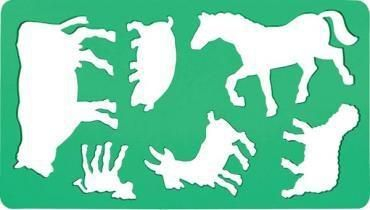 Stencili për vizatim Koh I Noor Animal Horse 186664, 21x12 cm, plastikë transparente me ngjyra