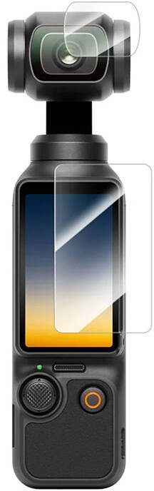 Xham mbrojtës Telesin për DJI Osmo Pocket 3, tempered glass 2.5D, set ekran dhe lente, transparent