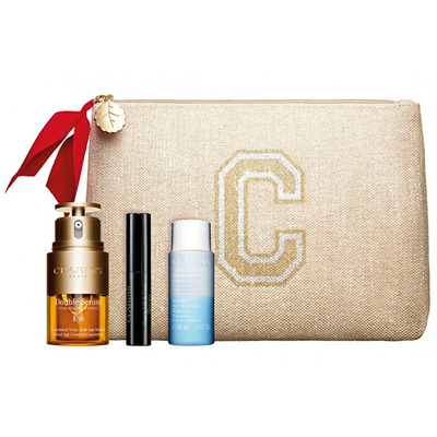 Set Serum rigjenerues 20 ml + Pastrues per grimin e syve 30 ml + Maskarë 3 ml + Çantë kozmetike Clarins