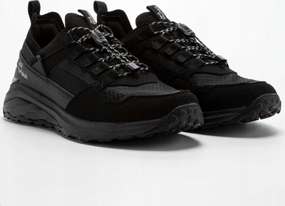 Atlete për burra Jack Wolfskin Dromoventure Athletic Low M, me lidhëse të shpejta, shollë gome kundër rrëshqitjes, të zeza