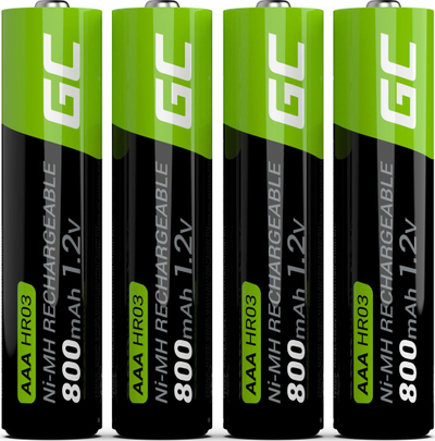 Bateri Green Cell 4x Akumulator AAA HR03 800mAh