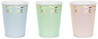 Gotë feste Partydeco Party Cup, 220 ml, karton, ngjyrë ari me shkëlqim