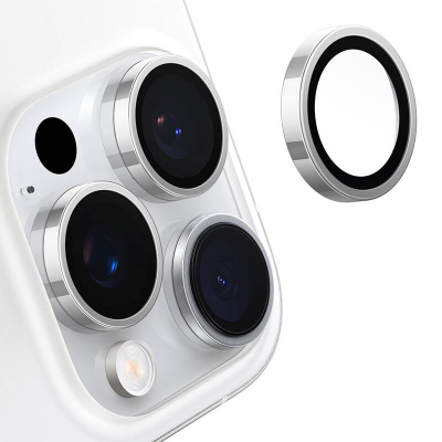 Mbrojtës kamere Torras Durable, për iPhone 16 Pro, xham i temperuar, 2 copë, argjendtë