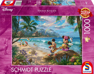Puzzle Schmidt Spiele Thomas Kinkade Disney Mickey and Minnie in Hawaii, 1000 copa, shumëngjyrësh