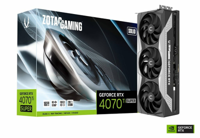 Kartë grafike Zotac Gaming Solid OC GeForce RTX 4070 Ti Super, 16GB GDDR6X, PCIe 4.0, e zezë