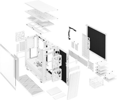 Kasë Fractal Design Define 7 White TG Clear Tint