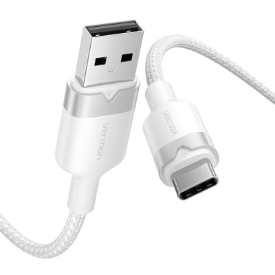 Kabllo USB A në USB C Vention, 2m, 3A 60W, e bardhë
