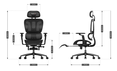 Karrige gaming Huzaro Combat 7.9, e rregullueshme, me mbështetje këmbësh, e zezë