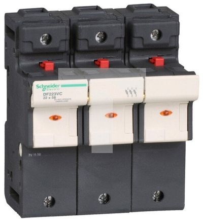 Носач за осигурувач Schneider Electric, 125A, 3P 690V AC, за осигурувачи 22x58mm
