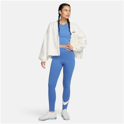 Легинси за тренинг Nike Sportswear Swoosh, со висок струк, за жени, сини