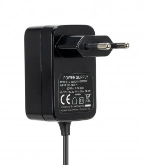 Adapter rryme Yongnuo FJ-SW1224S1202000E, 12V 2A, prizë DC 5.5x2.5 mm, i zi