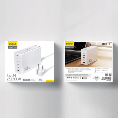 Karikues Dudao A228EU GaN, 1x USB-A, 4x USB-C, PD, 228W 