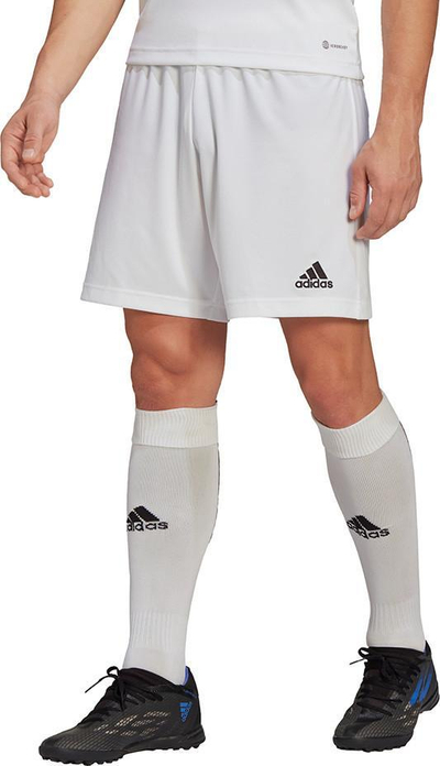 Shorce futbolli adidas Entrada 22 M HG6295, poliester i ricikluar, teknologji AEROREADY, të bardha