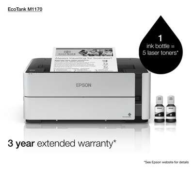 Printer inkjet Epson EcoTank M1170, bardh e zi, 20 faqe në minutë, i bardhë