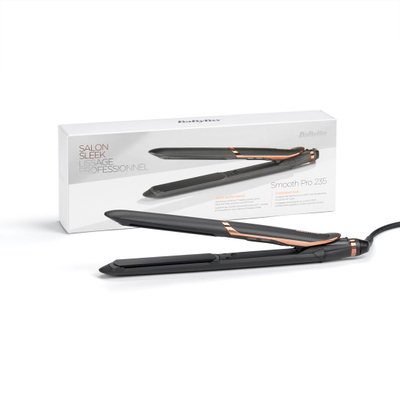 Piaster flokësh BaByliss Smooth Pro 235, pllaka nano qeramike, ngrohje Advanced Ceramics, e zezë