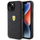 Kuti telefoni Ferrari Twist Metal Logo për iPhone 15 6.1", lëkurë, e zezë