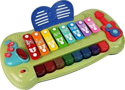 Lodër piano ksilofon për foshnja, me drita, me tinguj, shumëngjyrëshe
