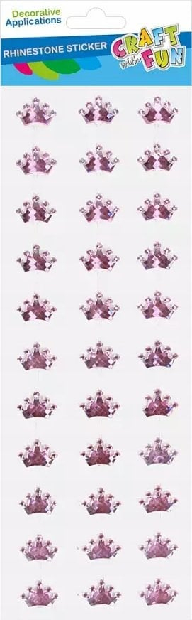 Stickers dekorativë vetëngjitës CRAFT WITH FUN Crystals Pink Crown, set 33 copë, rozë