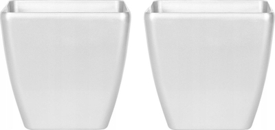 Set vazo për bimë Beliani Astras, 42 cm, 2 copë, ngjyrë argjendi