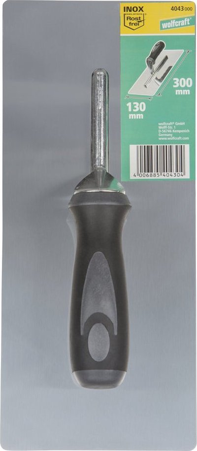 Mistri rrafshues Wolfcraft INOX, 300x120 mm, dorezë plastike