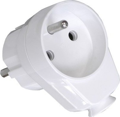 Prizë adapter Orno Plug 2P+E, Uni Schuko, me dalje shtesë, e bardhë