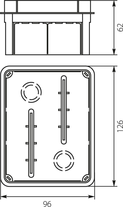 Kuti Elektro-Plast e montuar në mur, 96x126x62mm, portokalli