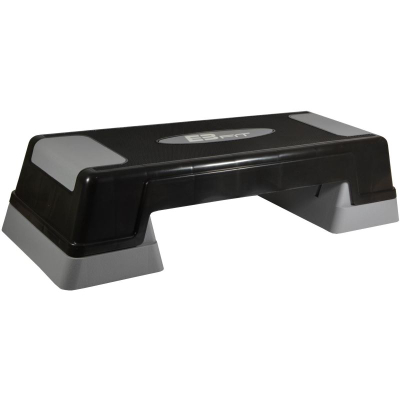 Platformë aerobie Eb Fit Step, 70 cm, lartësi e rregullueshme, gri e zezë