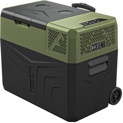 Frigorifer portativ Yolco BCX40, 39L, kompresor, Bluetooth, i gjelbër