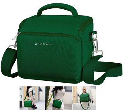 Çantë shpine anësore për kamerë K&amp;F Concept Camera Sling Bag, me ndarje për lente, jeshile
