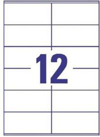 Etiketa vetëngjitëse Avery Zweckform 3424, 105x48mm, 1200 copë, ngjyrë e bardhë