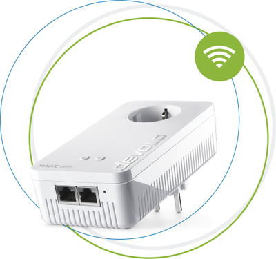 Адаптер powerline Devolo Magic 2 WiFi next Single, 1200 Mbit/s, Gigabit Ethernet, бел