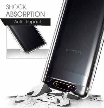 Këllëf telefoni Mercury Jelly Clear për Samsung Galaxy A80 A805, silikoni TPU, transparent